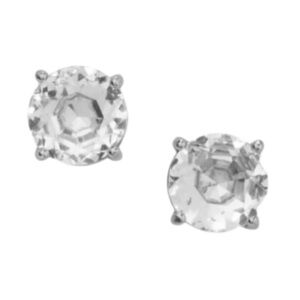 KATE SPADE • Silver Gumdrop Crystal Clear Earrings